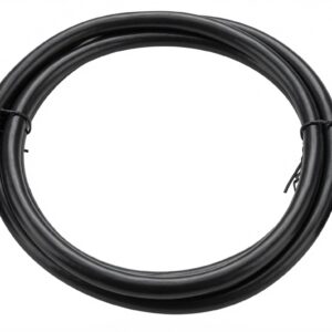 Black power cable with matching connectors displayed on white background