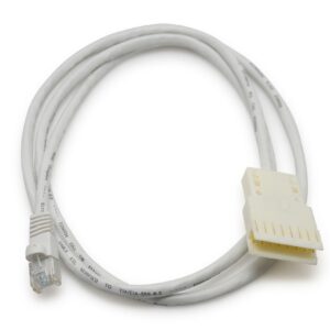 White network patch cable with RJ45 and white connector ends
